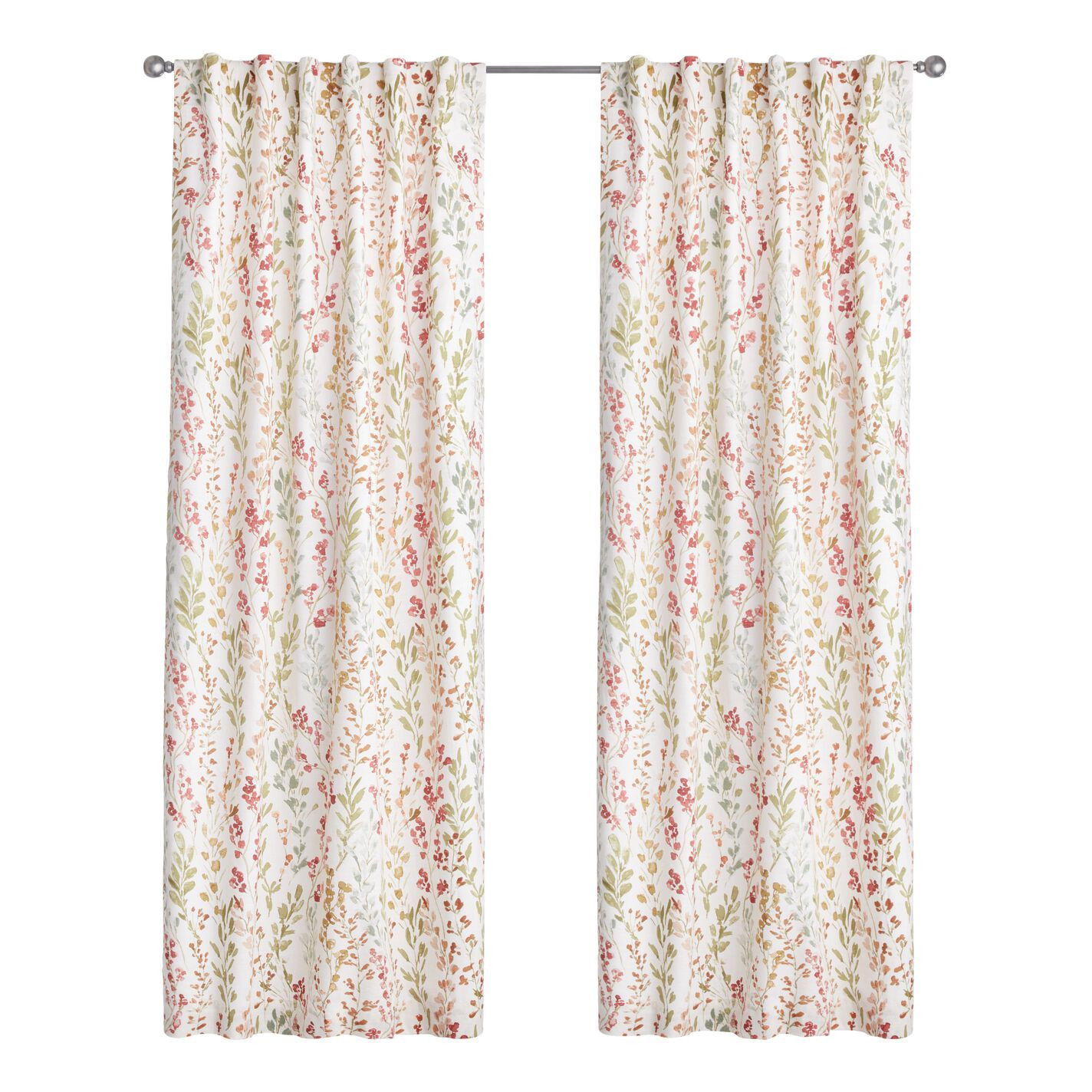 Riley Ivory Multicolor Floral Sleeve Top Curtains Set Of 2 | World Market