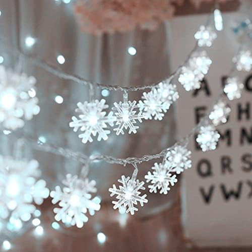 MILEXING Christmas Lights, Snowflake String Lights 19.6 ft 40 LED Fairy Lights Battery Operated W... | Amazon (US)
