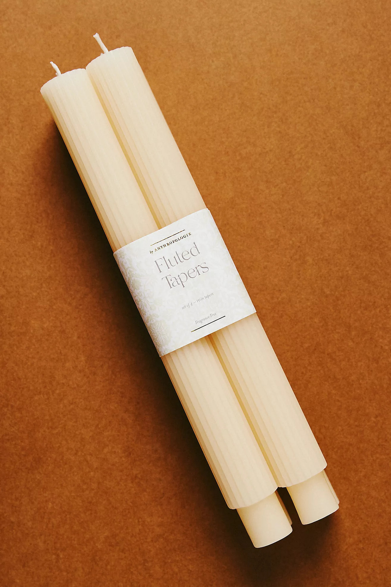 Fluted Taper Candles, Set of 4 | Anthropologie (US)