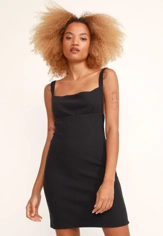 Vestido Colcci Curto Canelado Preto | Dafiti (BR)