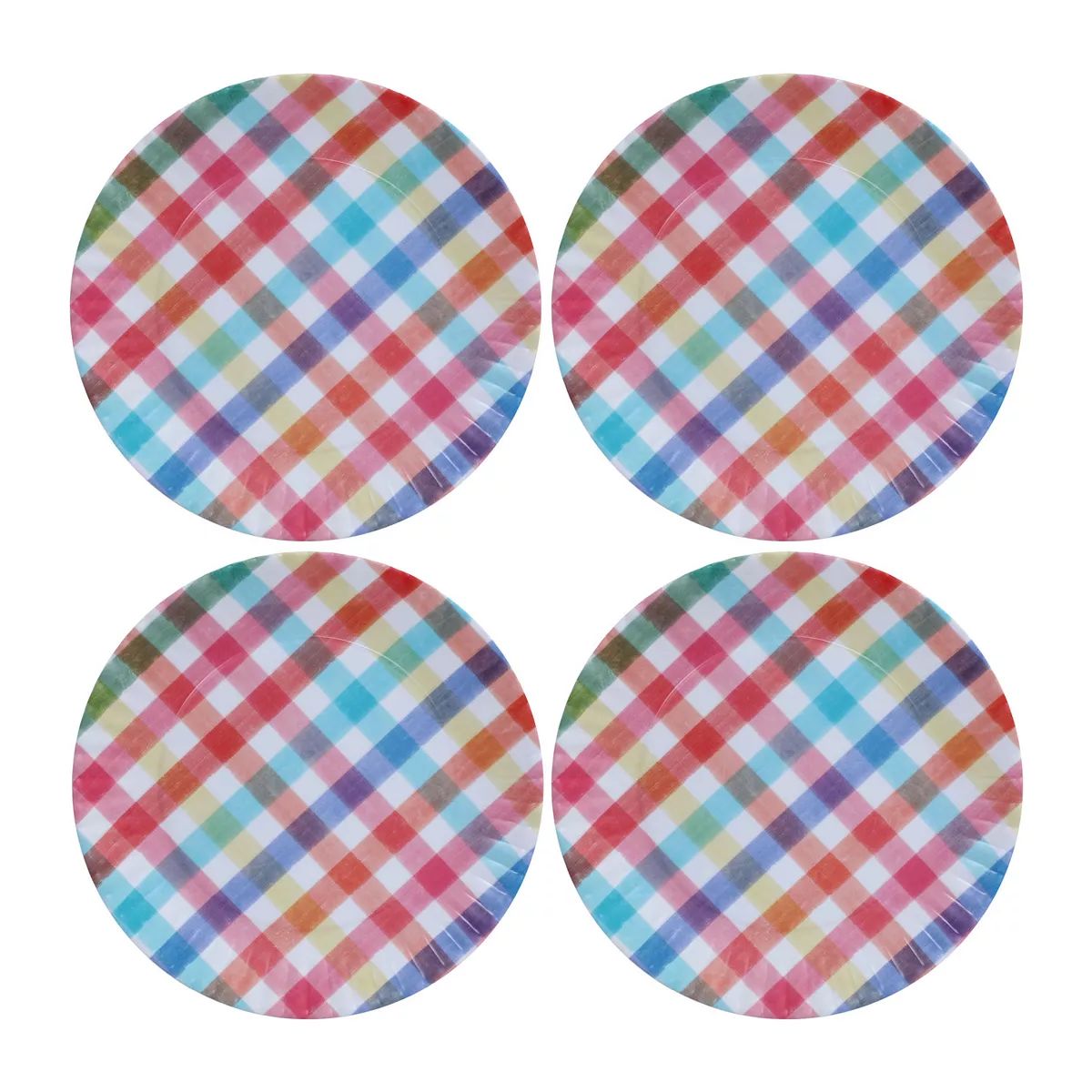 Celebrate Together™ Summer 4-Piece Plaid Plastic Dinner Plates | Kohl's