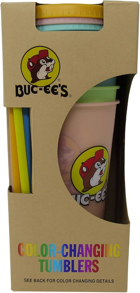 Buc-ee's Color Changing Tumblers, 5 Different Tumblers with Lids and Straws, Holds 25 Ounces Each | Amazon (US)