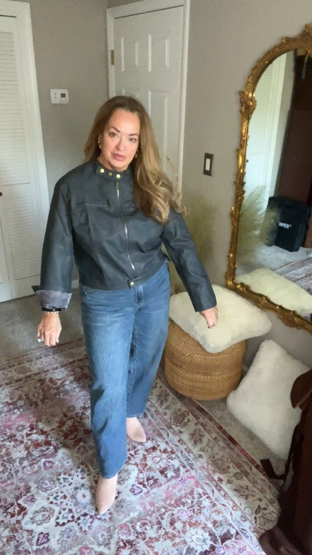 Faux leather bomber with fabulous details.

#LTKSeasonal #LTKTravel #LTKWorkwear
