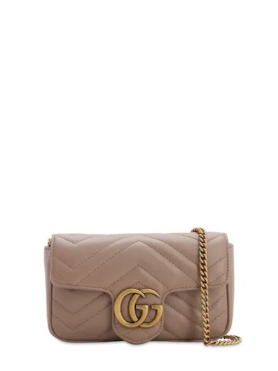 Gucci - Supermini gg marmont leather bag - Porcelain Rose | Luisaviaroma | Luisaviaroma