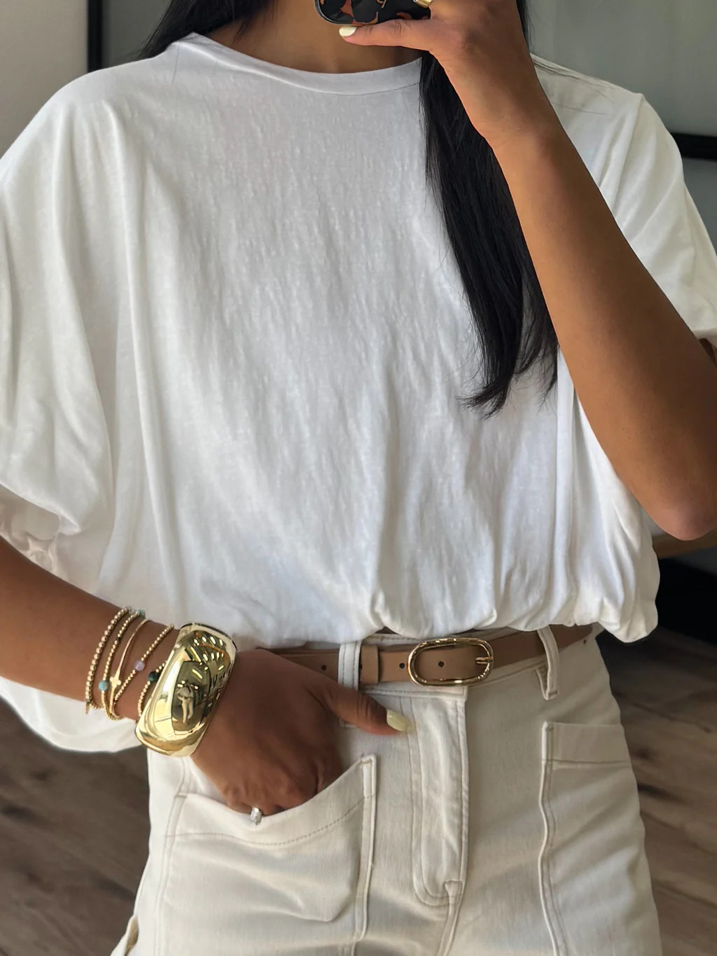 Cotton Bubble Tee | White | Talulah