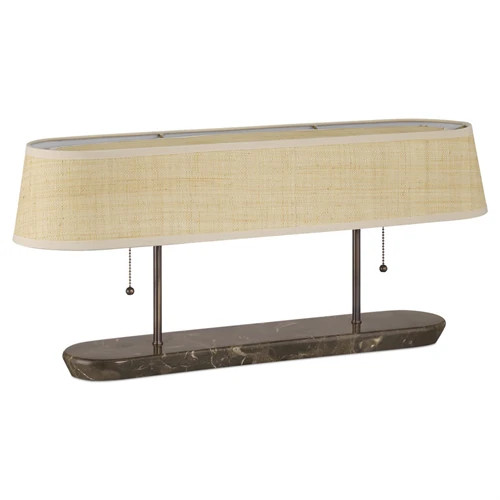 Riven Coastal Beach Raffia Shade Brown Marble Table Lamp | Kathy Kuo Home