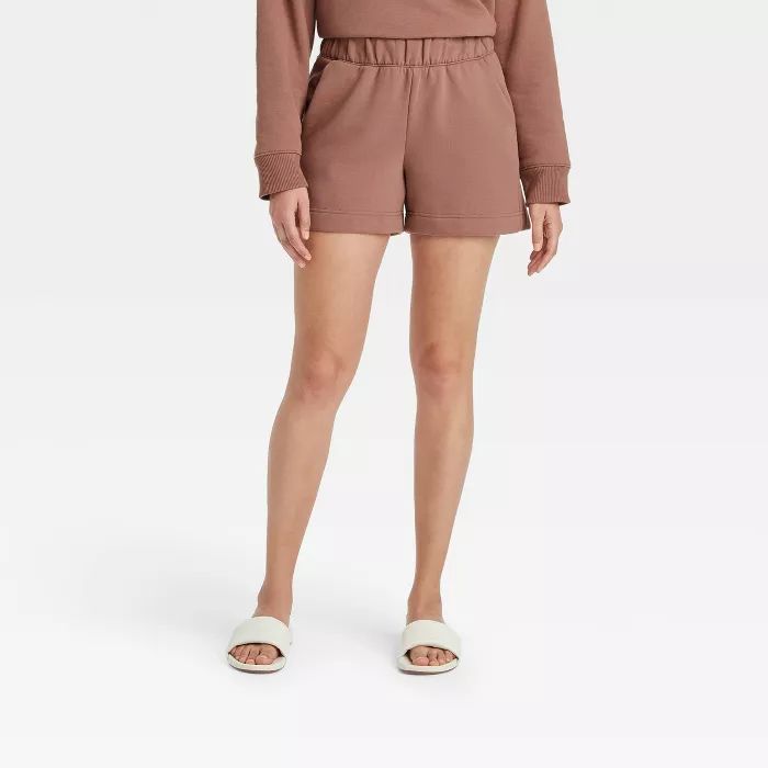 Women's High-Rise All Day Fleece Pull-On Shorts - A New Day™ | Target