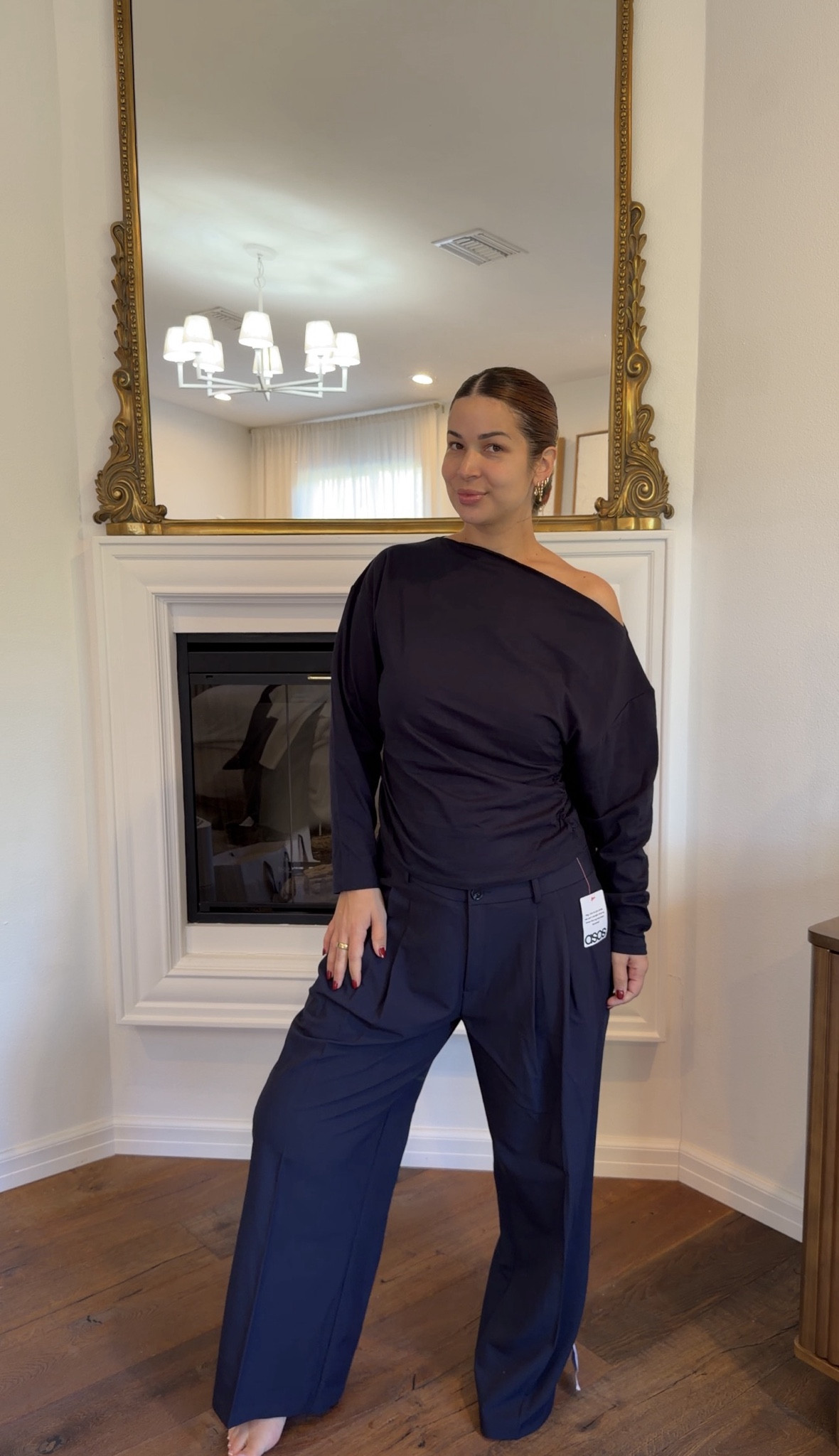 Size L top, size 12 bottoms but RUN BIG, size down 1 size! I need to reorder in a size 10