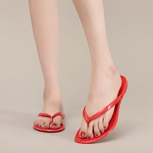 Womens Flip Flops Thong Sandals Jelly Shoes Flat for Ladies Slides Black Slippers Size 9 Slip On ... | Amazon (US)