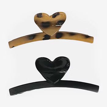 Bijoux Bar Heart Leopard 2-pc. Claw Hair Clip | JCPenney