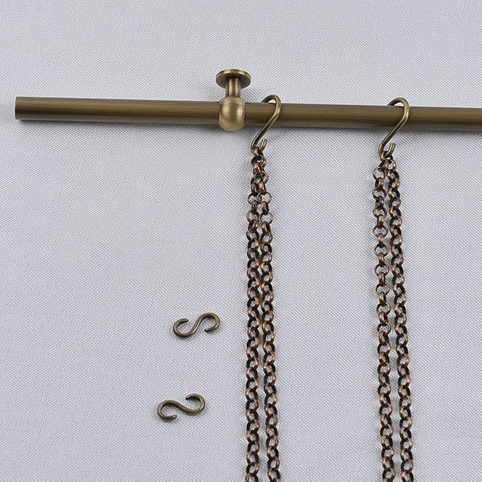 Brass Picture Rail Art Hanging System, Heavy Duty Gallery Picture Rail Hooks and Chains, Gold Pic... | Amazon (US)