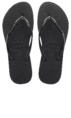 Havaianas Slim Flip Flop in Black from Revolve.com | Revolve Clothing (Global)