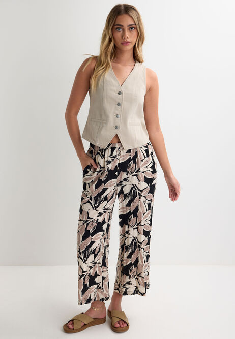 Womens Stone Denim Front Button Waistcoat | Peacocks