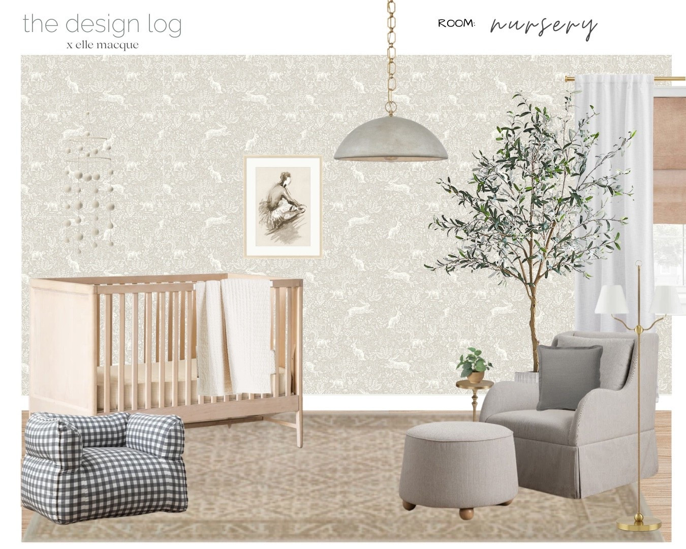 Virtual Interior Design Client : Nursery Design 

The Design Log || Nursery || follow us on IG @ellemacque || Virtual Design || Online Interior Design || Home E-Design || Interior Designer || Explore our e-Design services --> https://ellemacque.com || https://www.liketoknow.it/thedesignlog 

#thedesignlog #interiordesign #createhome #homedecor #nursery #targetfinds #baby
