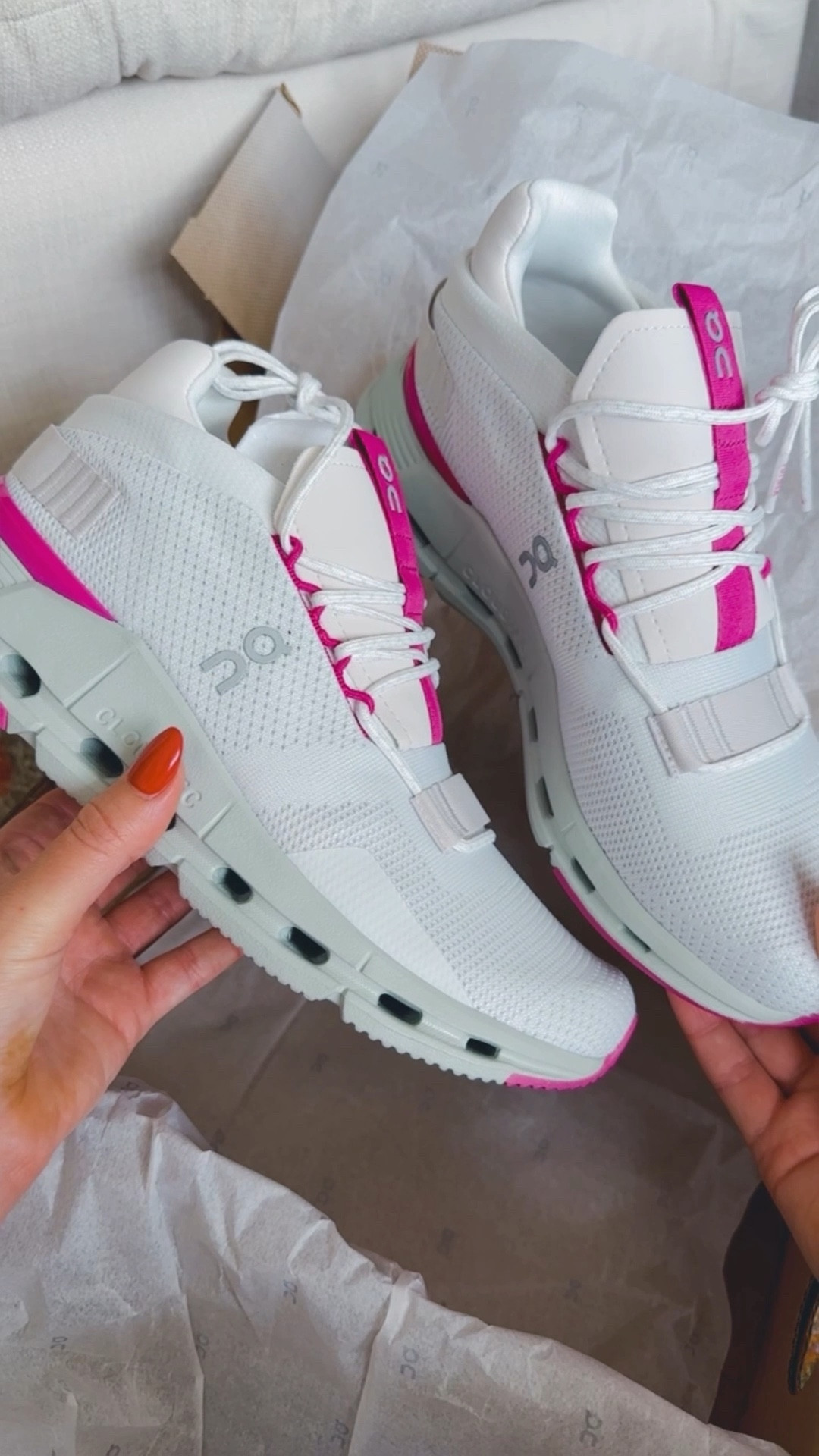 Barbie pink on clouds in stock!!! I sized up half a size 

Cloud nova. Barbie shoes. Pink sneakers. On running. Pink shoes. Workout shoes. Athletic shoes  

#LTKshoecrush #LTKSeasonal #LTKstyletip
