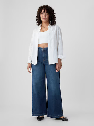 High Rise Stride Wide-Leg Jeans | Gap (US)