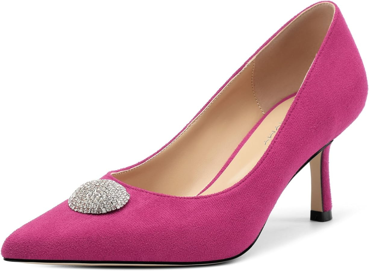 Women's Pumps, with an Elegant Pointed - Closed - Toe, Sparkling Rhinestones, are Highly Versatil... | Amazon (US)