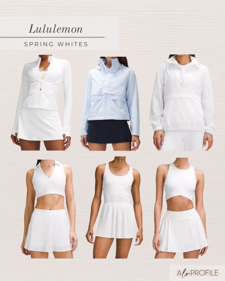 Lululemon new arrivals// spring white outer wear and tennis separates. I love the skirt trend. It’s great for walks and so many activities in the spring and summer! 

#LTKfitness #LTKActive