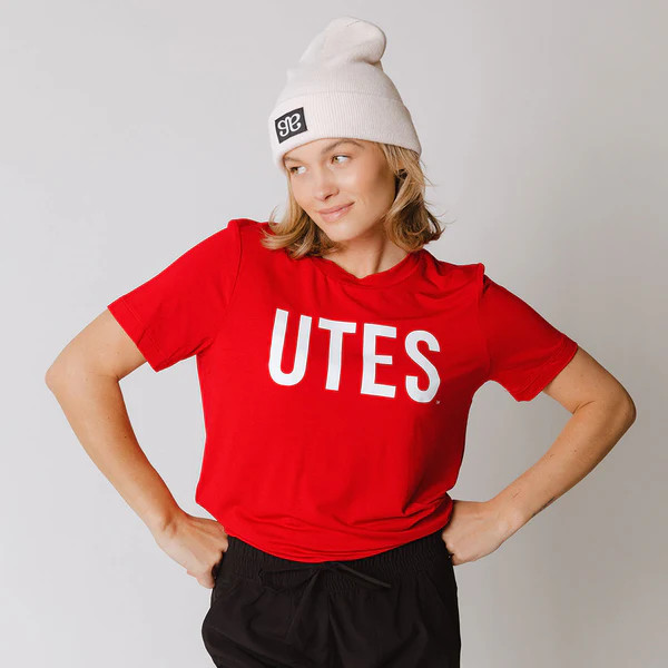 Utah Boyfriend Tee, Red Utes | Albion Fit
