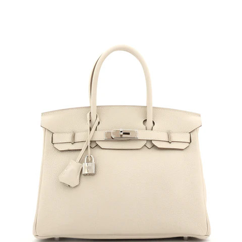 Birkin Handbag Light Togo with Palladium Hardware 30 | Rebag