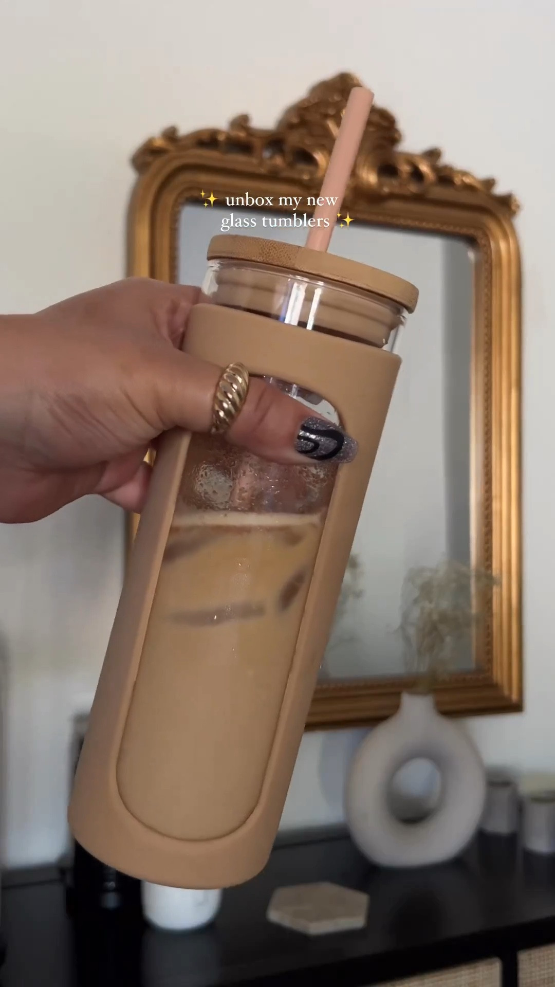 Cutest neutral glass tumbler set 

#LTKhome #LTKsalealert #LTKCyberweek