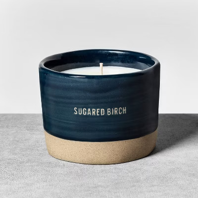 9.3oz Reactive Glaze Ceramic Container Candle Sugared Birch - Hearth & Hand™ with Magnolia | Target