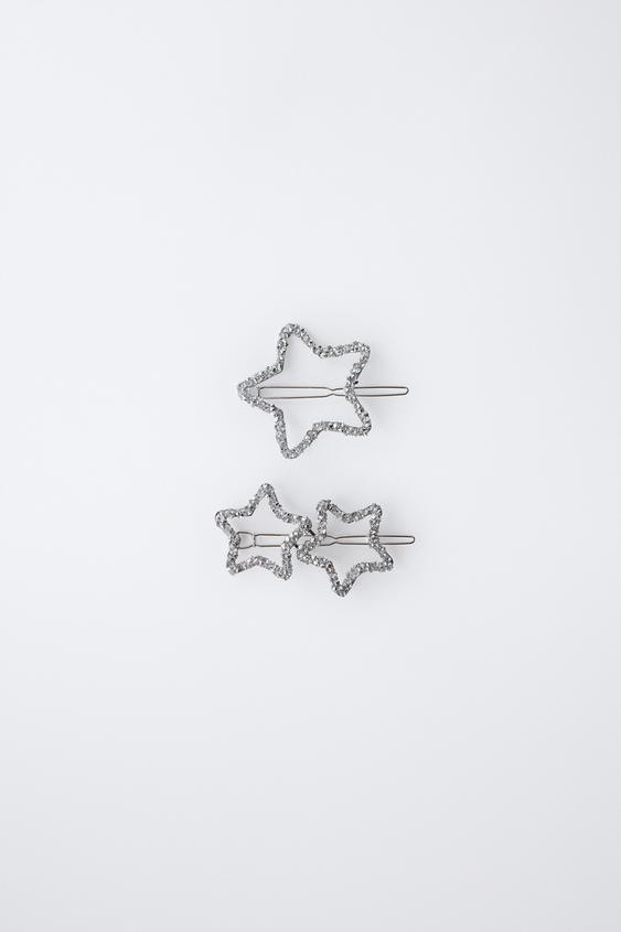 3-PACK OF GLITTER STAR HAIR CLIPS | Zara UK