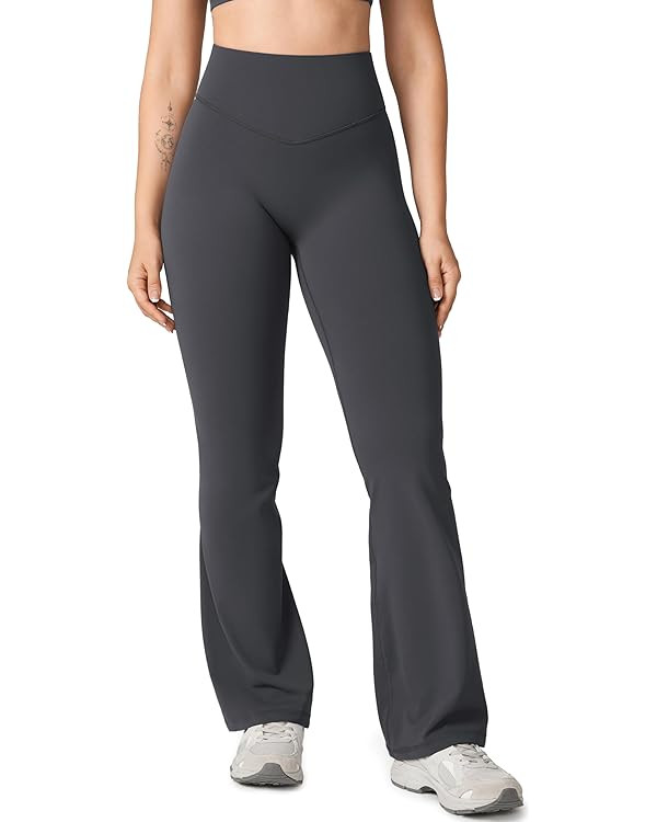 Hugcurve No Front Seam High Waisted Flare Leggings for Women Bootcut Yoga Pants Buttery Soft - 29... | Amazon (US)