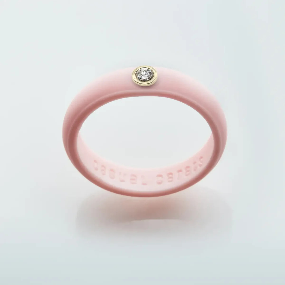 Sakura Pink Diamond Silicone Ring | Casual Carats LLC