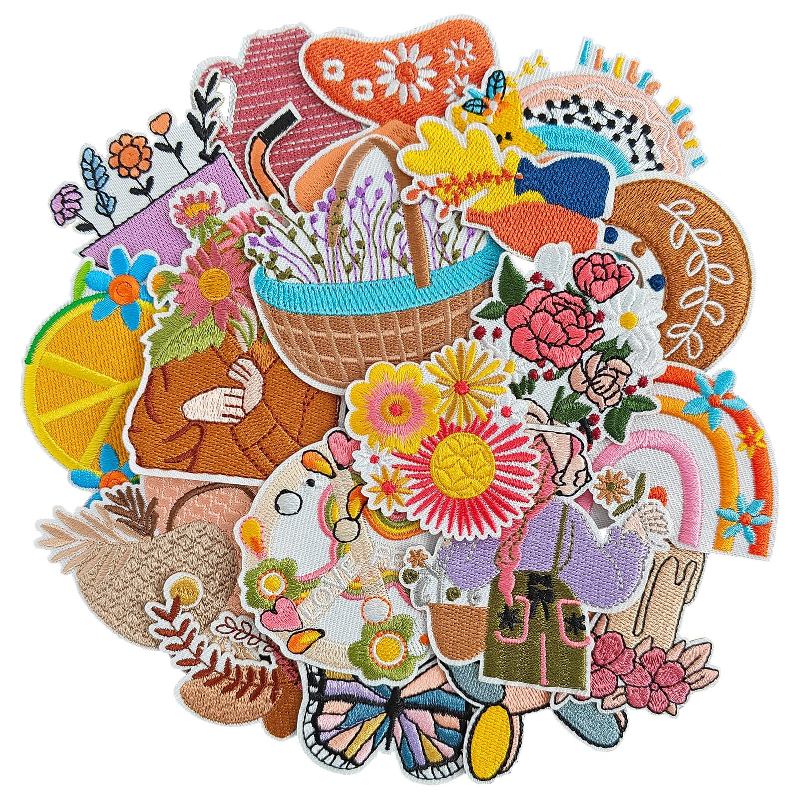 Trend Girl and Flower Iron on Patches, Embroidered Iron on/Sew on Patches Applique for Clothes, Dress, Hat, Jeans, DIY Accessories | Amazon (US)