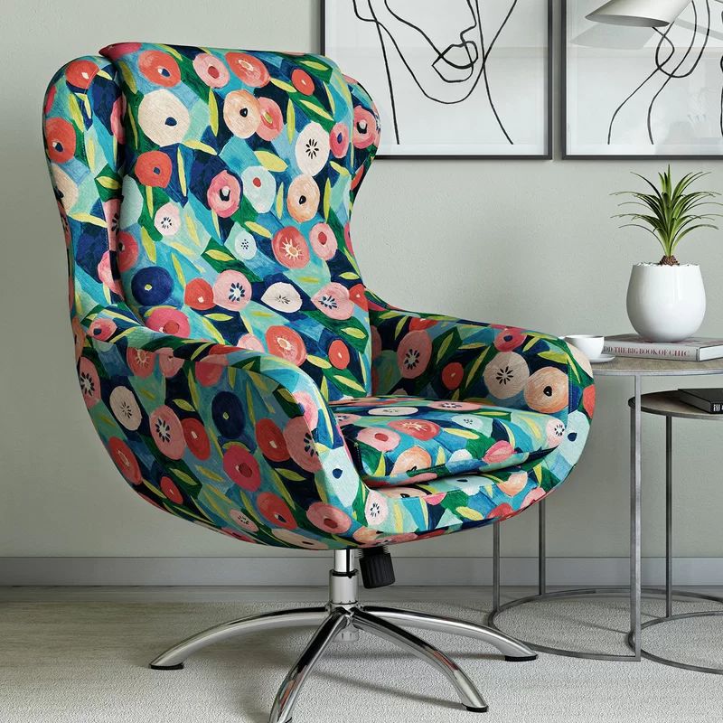 Mount Ida 30" Wide Polyester Swivel Armchair | Wayfair Professional