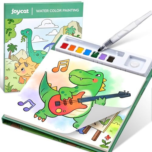 JoyCat Paint with Water Coloring Books for Toddlers, Watercolor Painting Sets for Kids Ages 3-5 4-8, Arts and Crafts Drawing Activities Toy Birthday Gift for Boys Girls (Dinosaur & Vehicle) | Amazon (US)