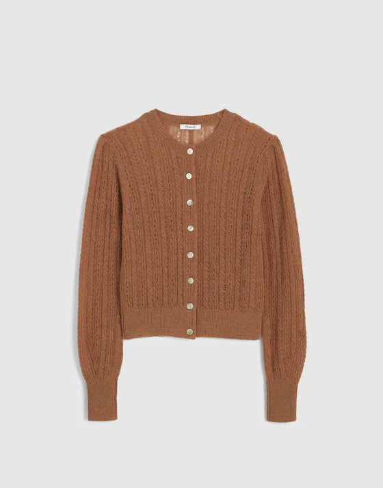 Pointelle-Stitch Cardigan in Alpaca Blend | Madewell | Madewell