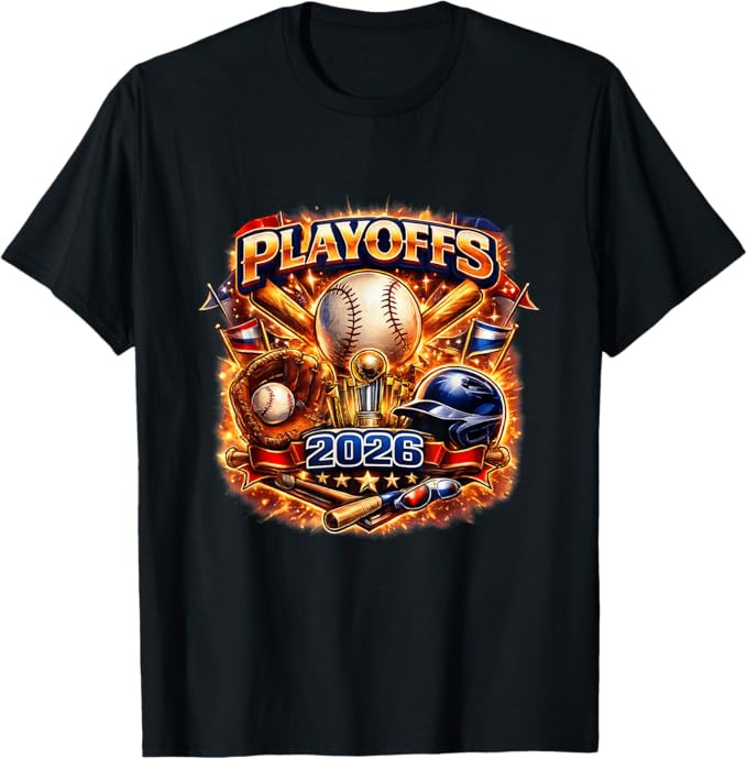 Baseball Playoffs 2026 Graphic Vintage Style Design T-Shirt | Amazon (US)