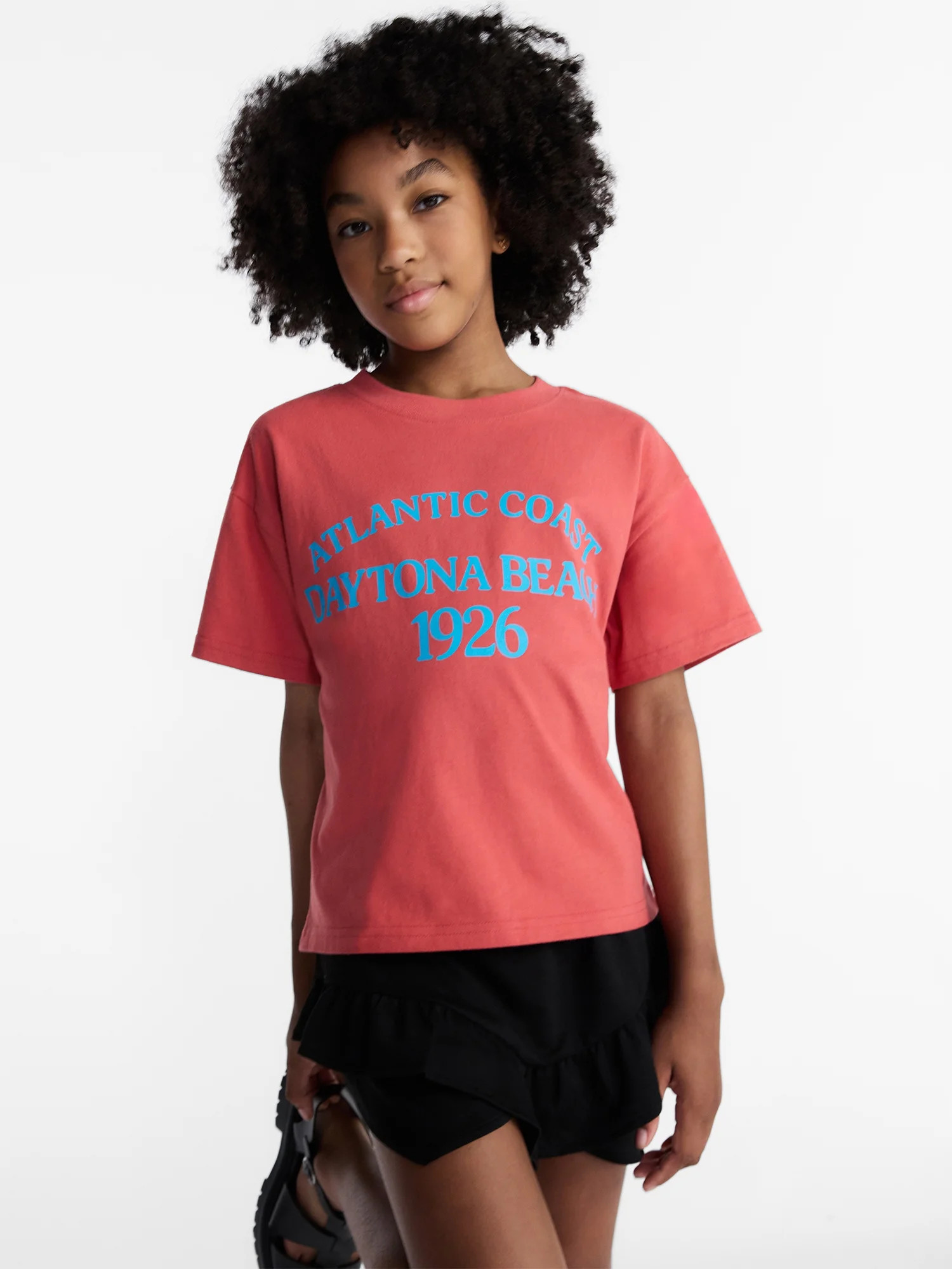 Weekend Academy Girls Graphic Cotton Tee with Short Sleeves, Sizes 4-18 - Walmart.com | Walmart (US)