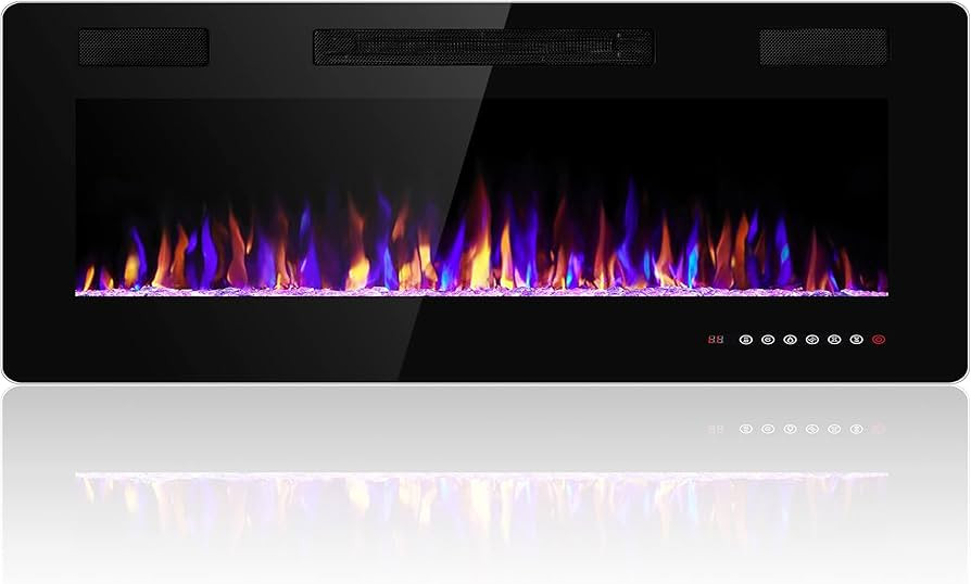 36 inches Electric Fireplace Recessed and Wall Mounted Electric Fireplace, Fireplace Heater and L... | Amazon (US)