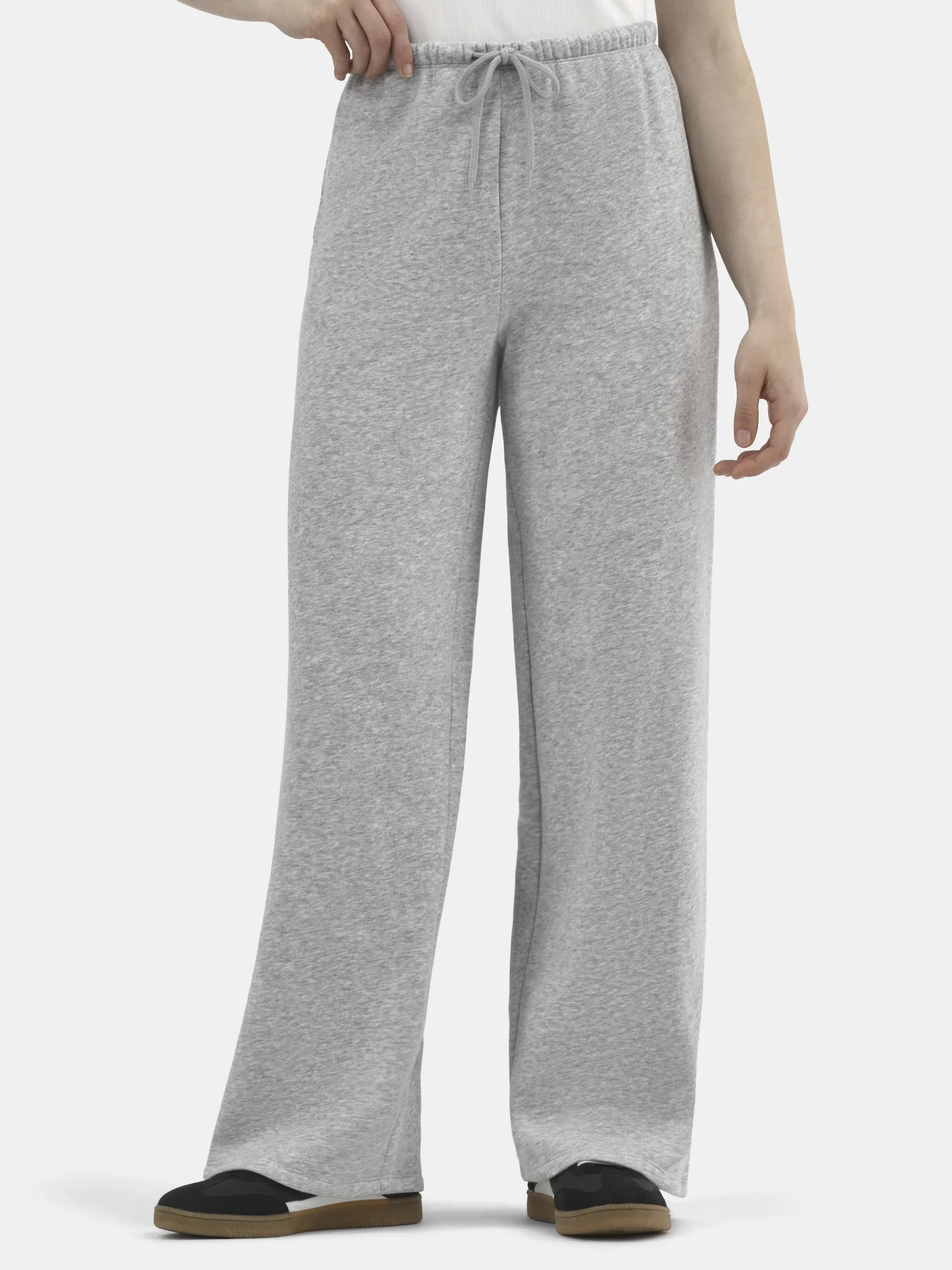 No Boundaries Soft Fleece Wide Leg Sweatpants, Women’s | Walmart (US)