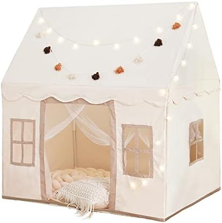 Play Tent with Mat, Star Lights Large Kids Playhouse with Windows Easy to Wash, Indoor and Outdoor P | Amazon (US)