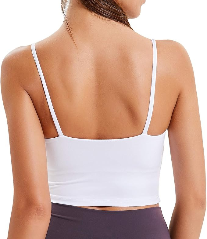 Lavento Women's Longline Sports Bra Yoga Cami Tank Top with Built in Bra | Amazon (US)