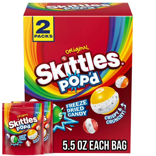 Skittles Pop'd Originals Freeze Dried, Resealable Candy, 5.5 oz, 2 pk. | Sam's Club