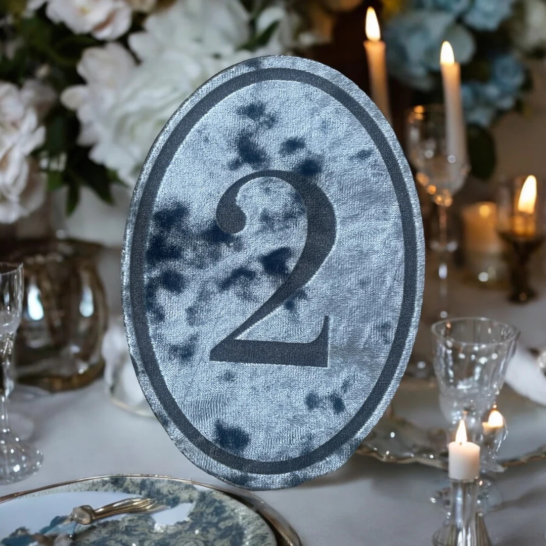 Wedding Velvet Table Numbers - Velvet Table Numbers - Table Numbers on Fabric - Velvet Oval Table... | Etsy (US)
