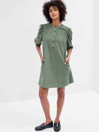 Corduroy Puff Sleeve Mini Dress | Gap Factory