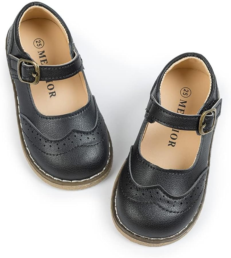 Meckior Toddler Little Girl Mary Jane Dress Shoes Ballet Flats for Girl Party School Shoes Bowkno... | Amazon (US)