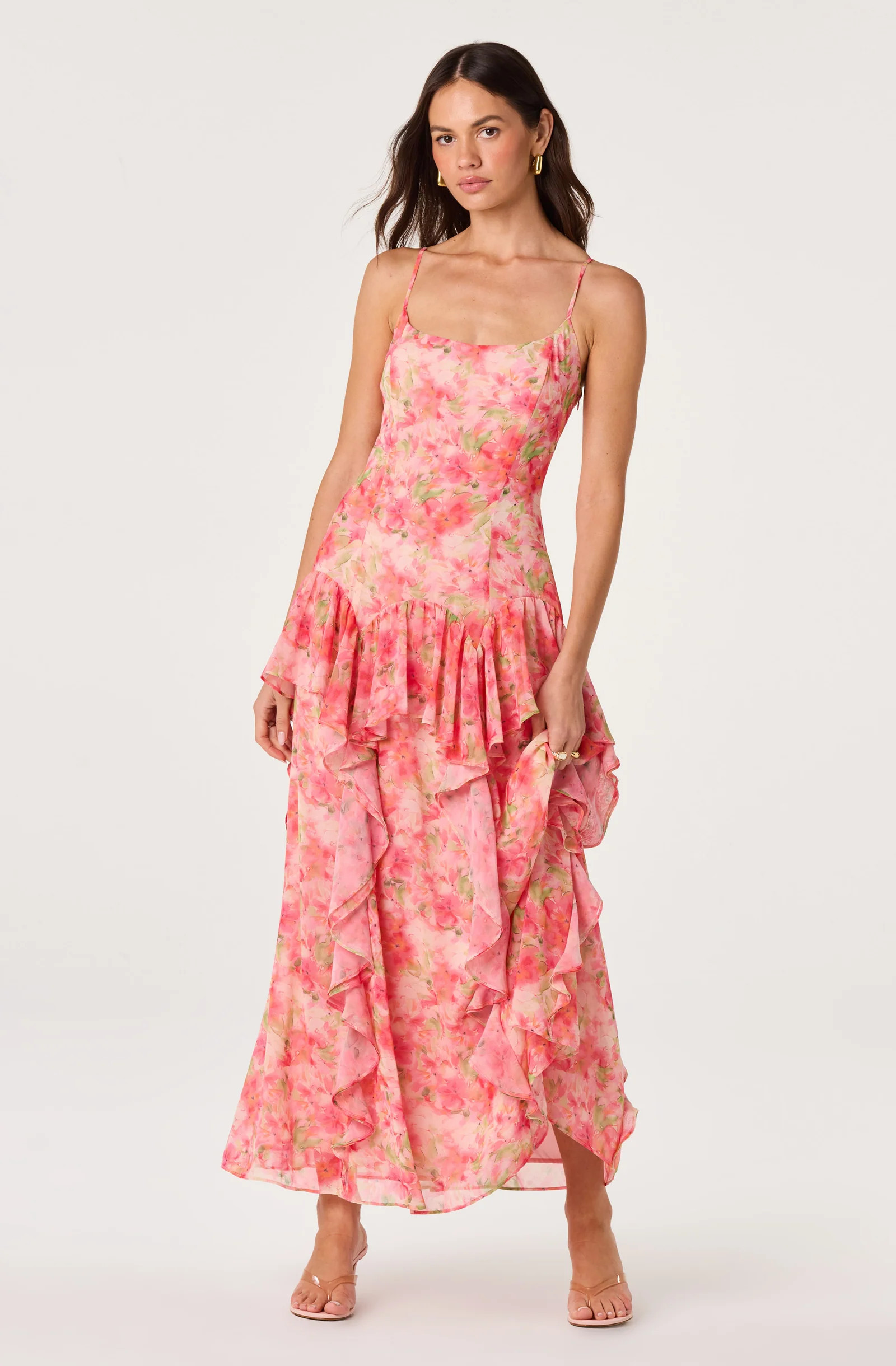 Livia Floral Ruffle Maxi Dress | ASTR The Label (US)