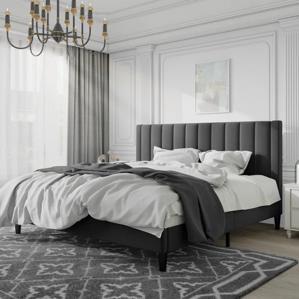 Sameko Plush Velvet Wingback Bed | Wayfair North America