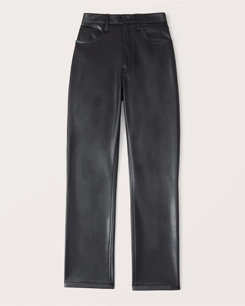 Vegan Leather 90s Straight Pant | Abercrombie & Fitch (US)