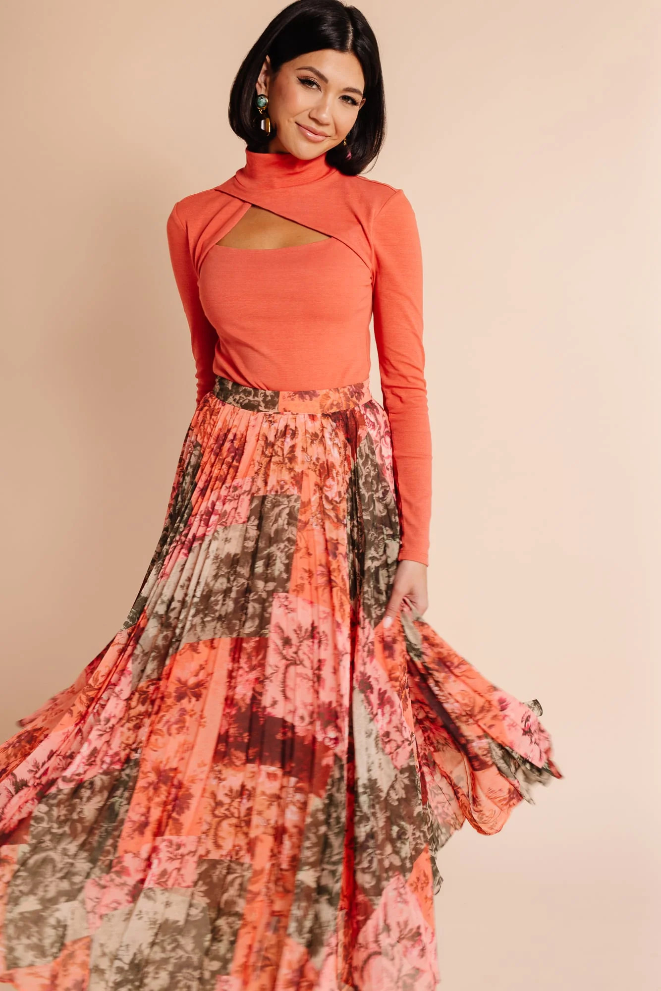 Stretch Knit Bodysuit - Rust | Rachel Parcell