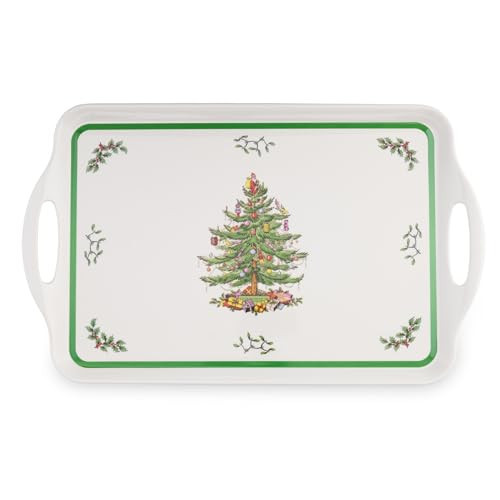 Spode Christmas Tree Collection - (18.9" x 11.6") Melamine Tray Holiday Entertaining Decorative Serving, Dimensions Strong Durable Classic Festive Design Seasonal Dining Kitchen Accent | Amazon (US)