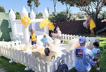 White Bounce House Indoor Outdoor Bouncy Castle for Kids Ages 3-8 Oxford Toddler Bounce House wit... | Amazon (US)