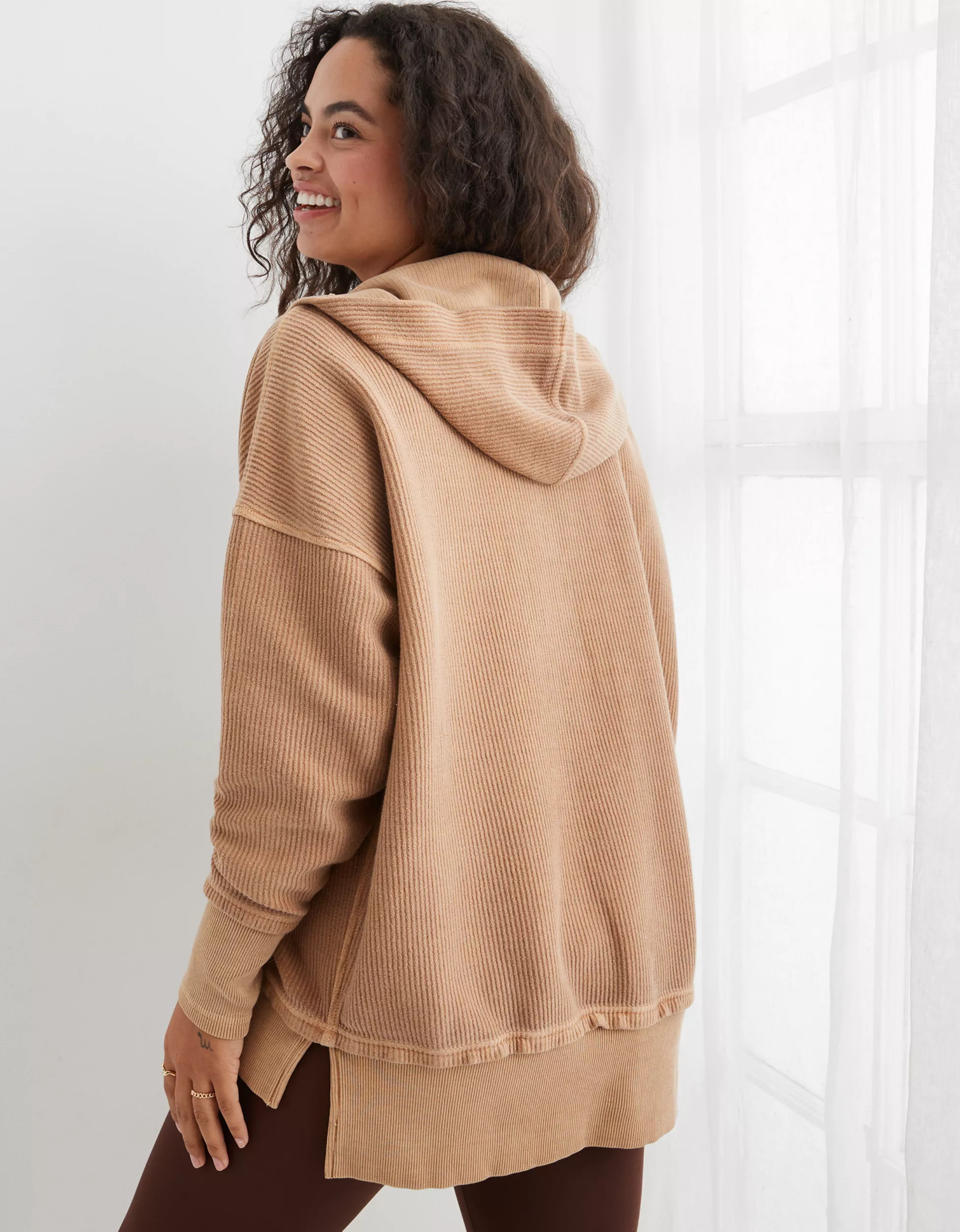 Aerie Textured Henley Hoodie | Aerie